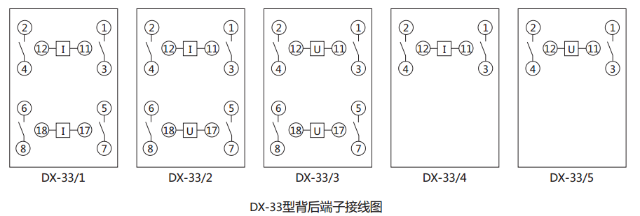 DX-33/2信號繼電器背后端子接線圖及外引接線圖